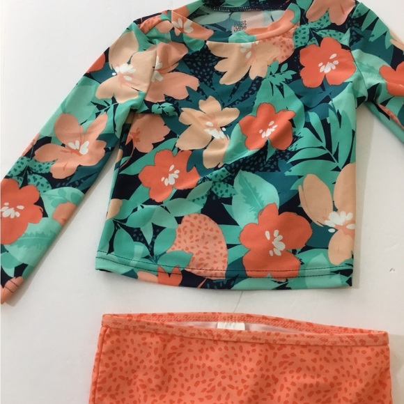 Carter's Just One You 18M Floral Rash-guard Bikini Set Swimsuit NWT - Picture 2 of 6